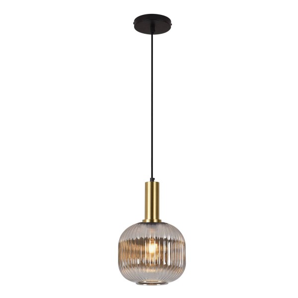 Lampe suspendue 1 lumière Vega Fumé : Vente  Meubles Online