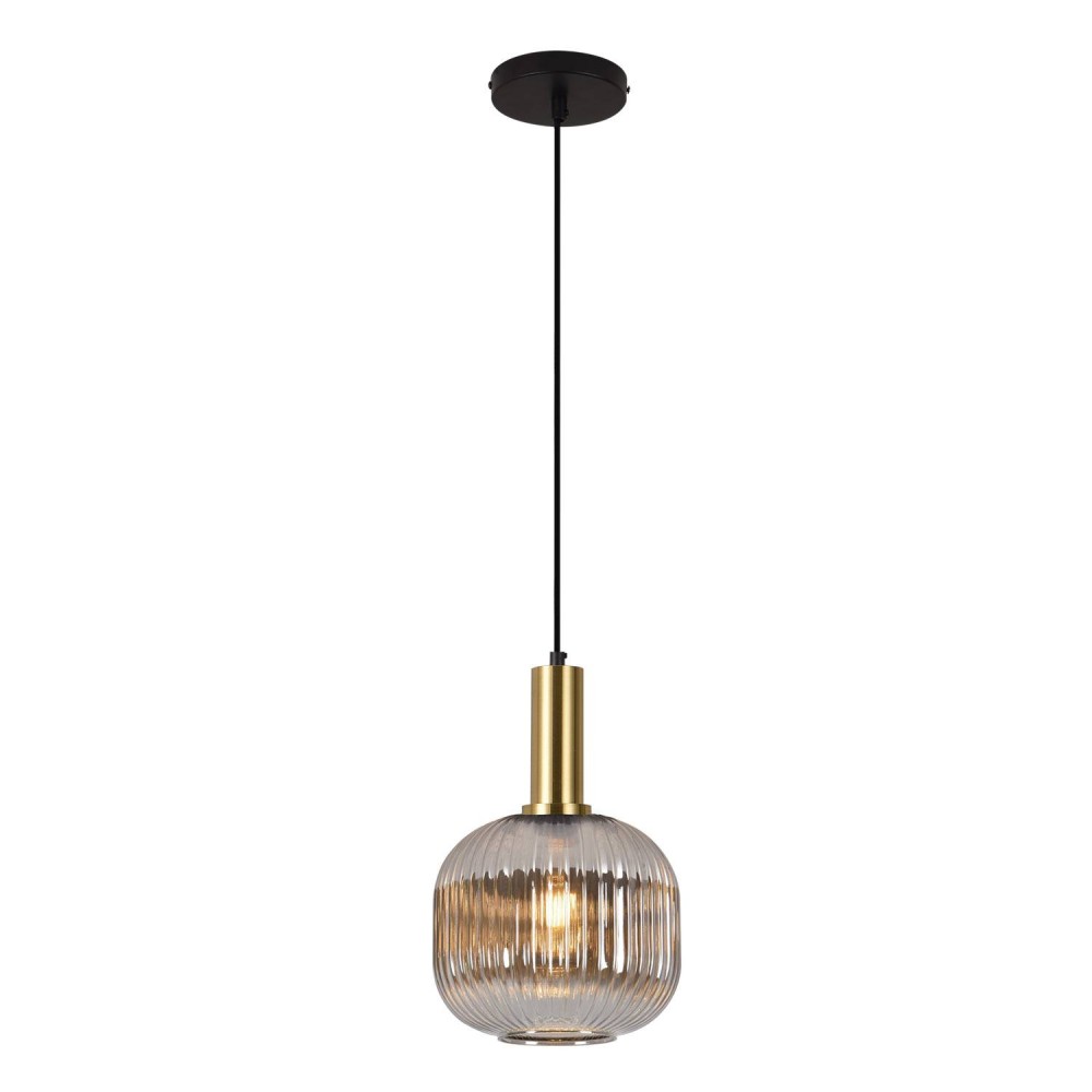 Lampe suspendue 1 lumière Vega Fumé : Vente  Meubles Online