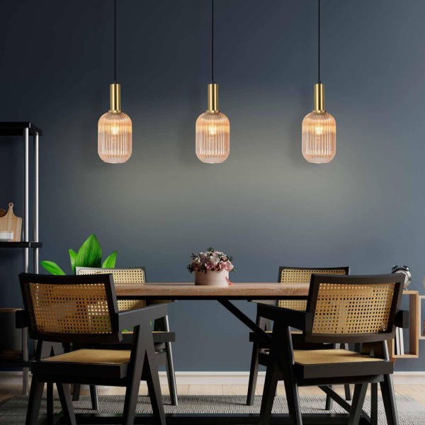 Lampe suspendue Kyle Amber- Vente Meubles Online 2