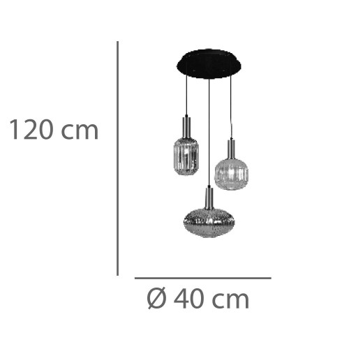 Suspension 3 lumières Glory | Vente Meubles Online