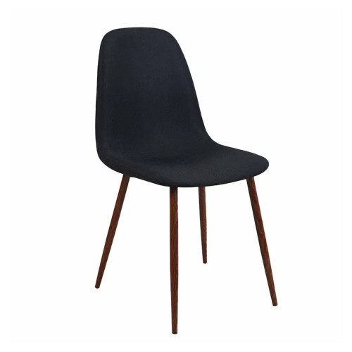 Chaise Coro capitonnée en bois de noyer, tapissée avec boutons décoratifs, style classique élégant