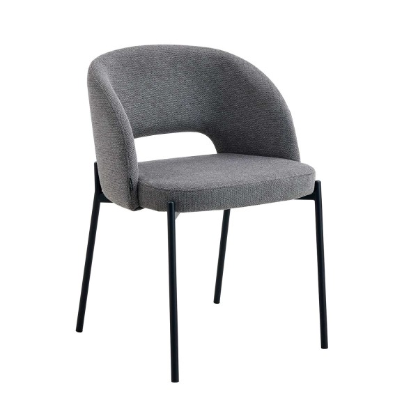 Chaise tapissée couleur grise | Vente de meubles en ligne