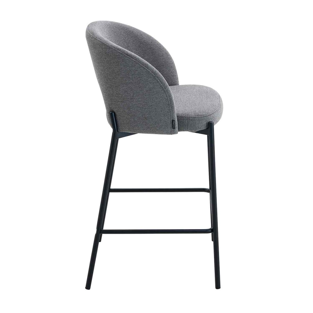 Tabouret rembourré gris | Vente de Meubles en Ligne