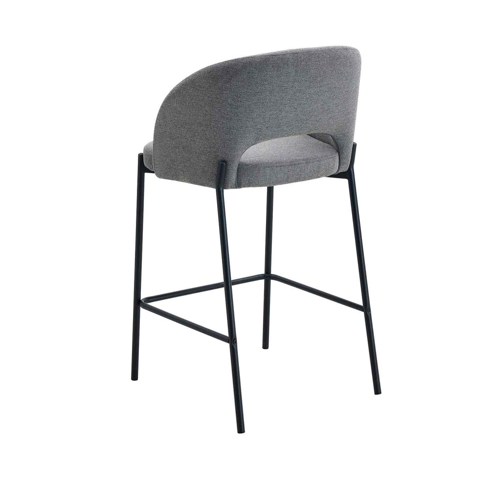 Tabouret rembourré gris | Vente de Meubles en Ligne