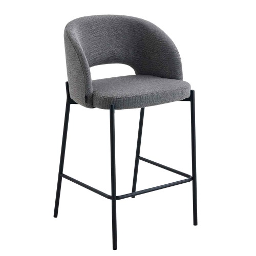 Tabouret rembourré gris | Vente de Meubles en Ligne