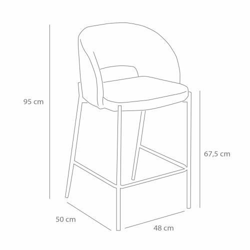 Tabouret rembourré gris | Vente de Meubles en Ligne