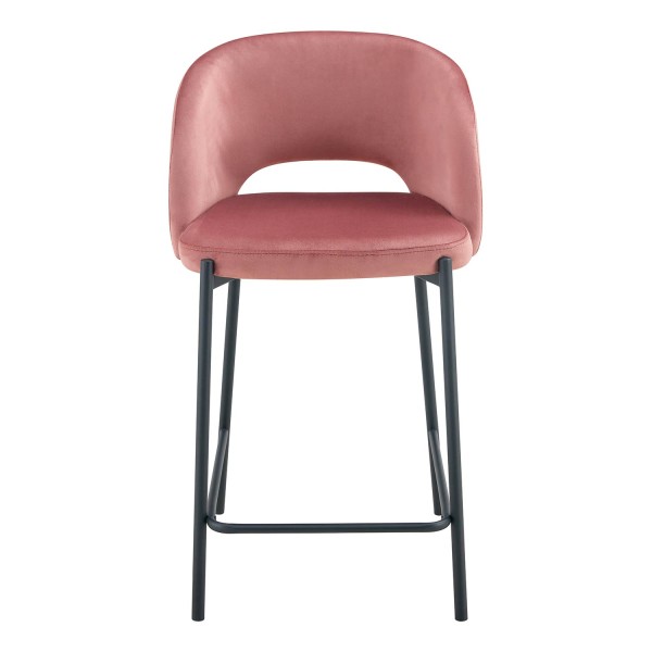 Tabouret en velours rose | Vente de meubles en ligne 2