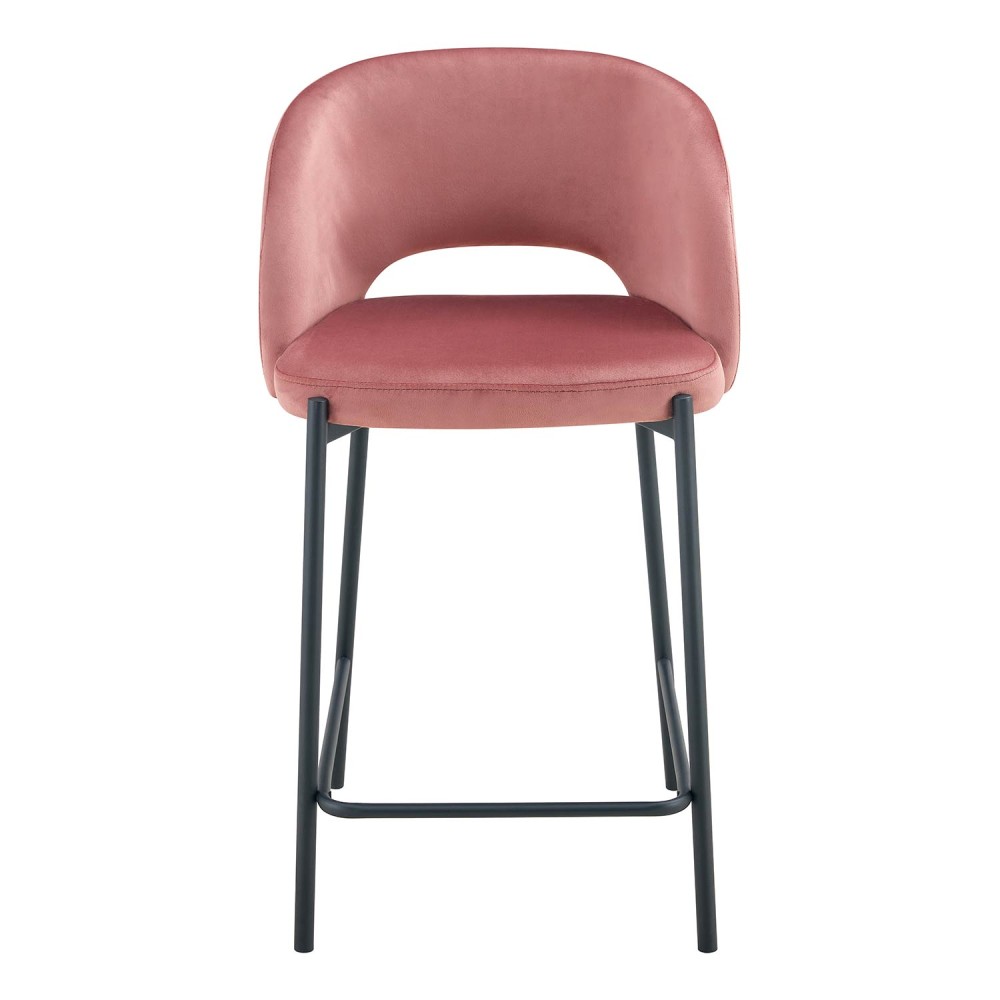 Tabouret en velours rose | Vente de meubles en ligne