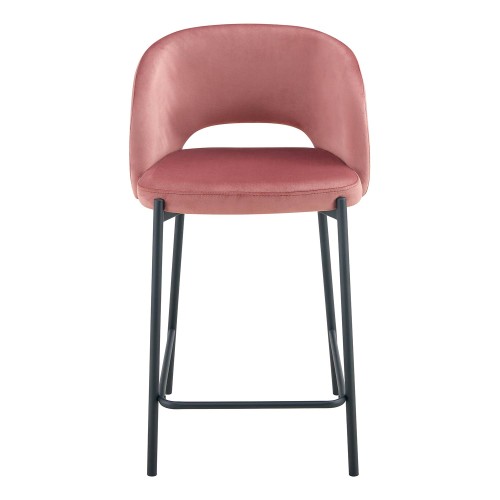 Tabouret en velours rose | Vente de meubles en ligne
