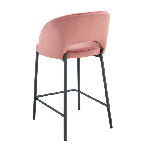 Tabouret en velours rose | Vente de meubles en ligne