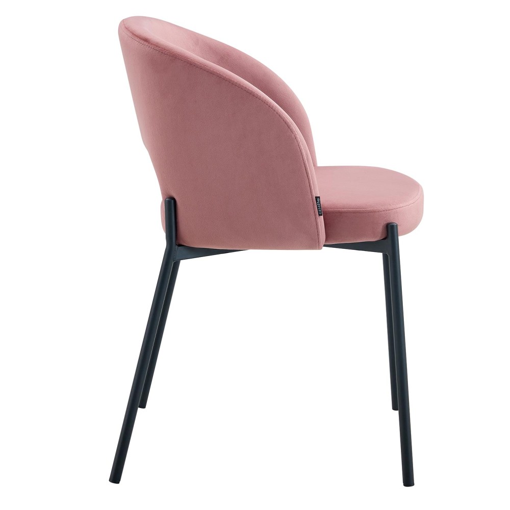 Chaise capitonnée couleur rose velours | Vente de Meubles en Ligne