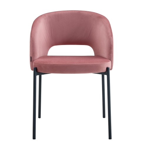 Chaise capitonnée couleur rose velours | Vente de Meubles en Ligne