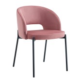 Chaise capitonnée couleur rose velours | Vente de Meubles en Ligne