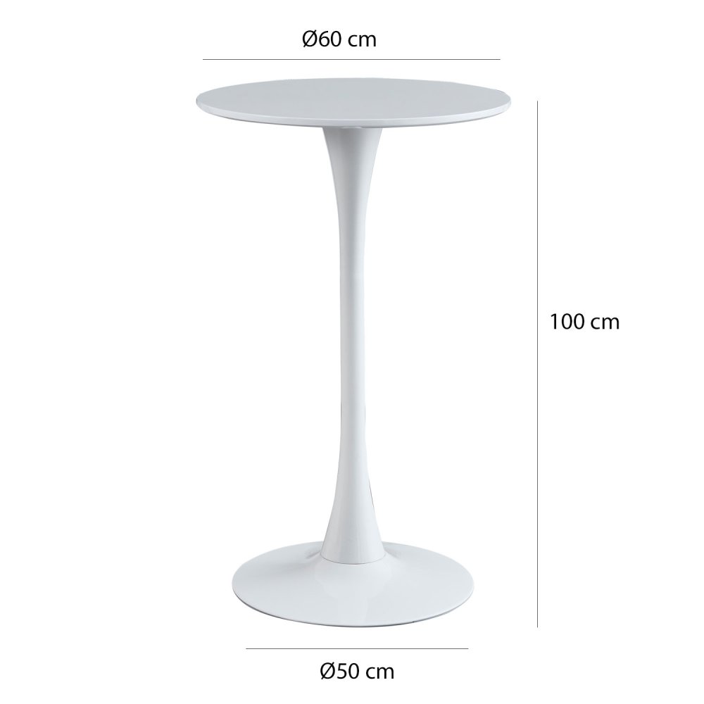 Table haute Ibiza blanche Ø60 Cm | Venta de Muebles Online