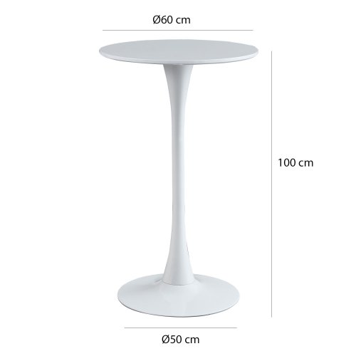 Table haute Ibiza blanche Ø60 Cm | Venta de Muebles Online