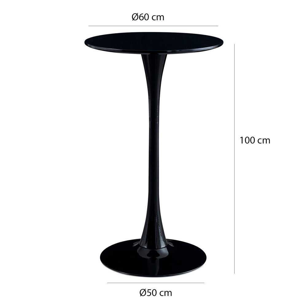 Table Haute Ibiza Black Ø60 Cm | Vente de Meubles Online