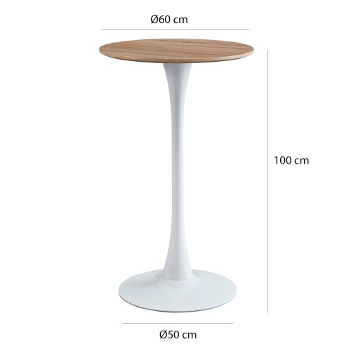Table Haute Ibiza White-Wood Ø60 Cm | Vente de Meubles Online