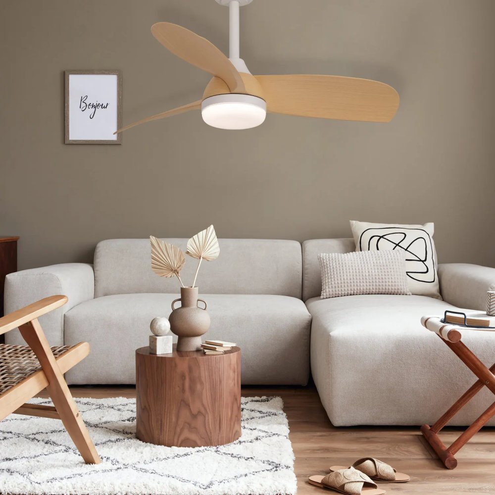 VENTILATEUR 3 PALES LED 17W VENTURA WOOD