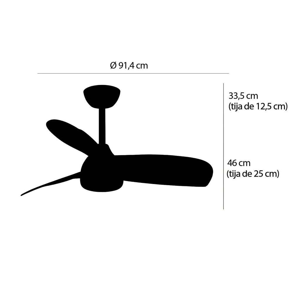 VENTILATEUR 3 PALES LED 17W VENTURA NOGAL