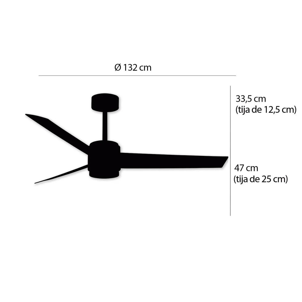 VENTILADOR LED BOREAS 18W 3 PALAS MOTOR DC NEGRO
