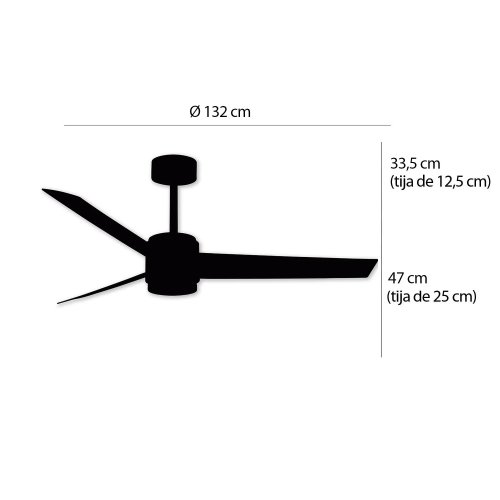 VENTILADOR LED BOREAS 18W 3 PALAS MOTOR DC NEGRO