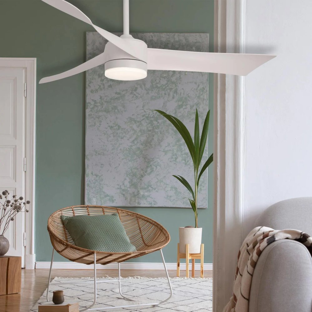 ventilateur led 18 w 3 pales sirocco blanc | UKUKHOME