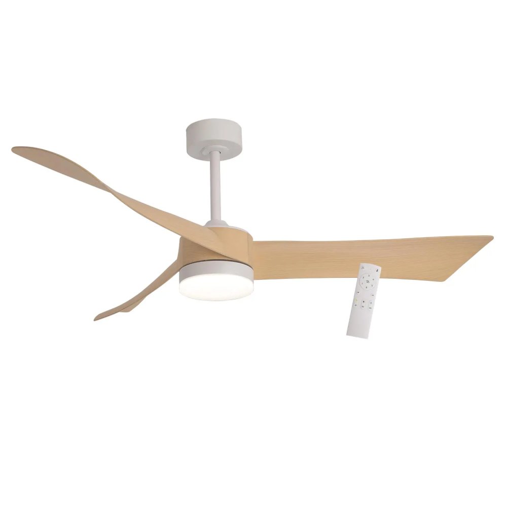 ventilateur led 18 w 3 pales sirocco couleur bois | UKUKHOME
