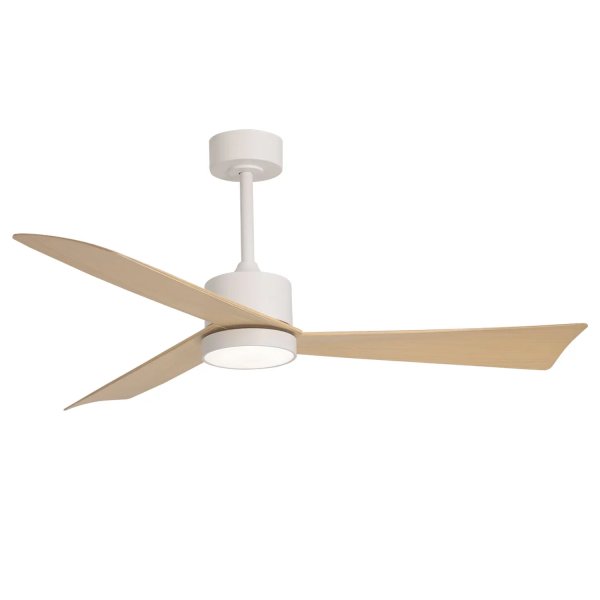 ventilateur led 18 w 3 pales airevo blanc bois | UKUKHOME