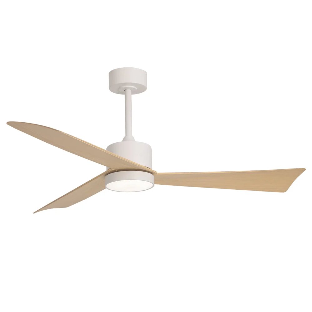 ventilateur led 18 w 3 pales airevo blanc bois | UKUKHOME