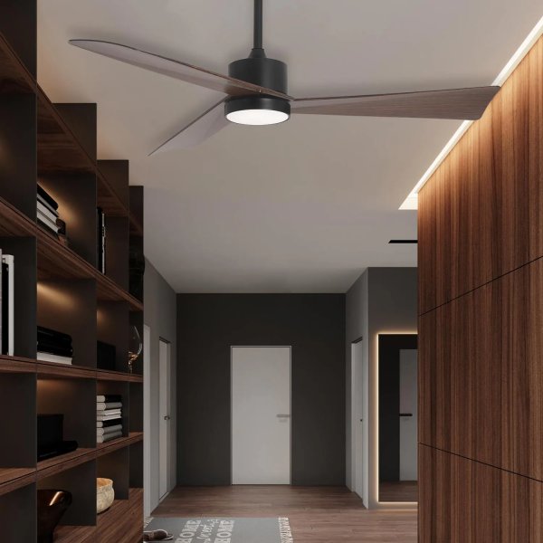 ventilateur led 18 w 3 pales airevo noir | UKUKHOME 2
