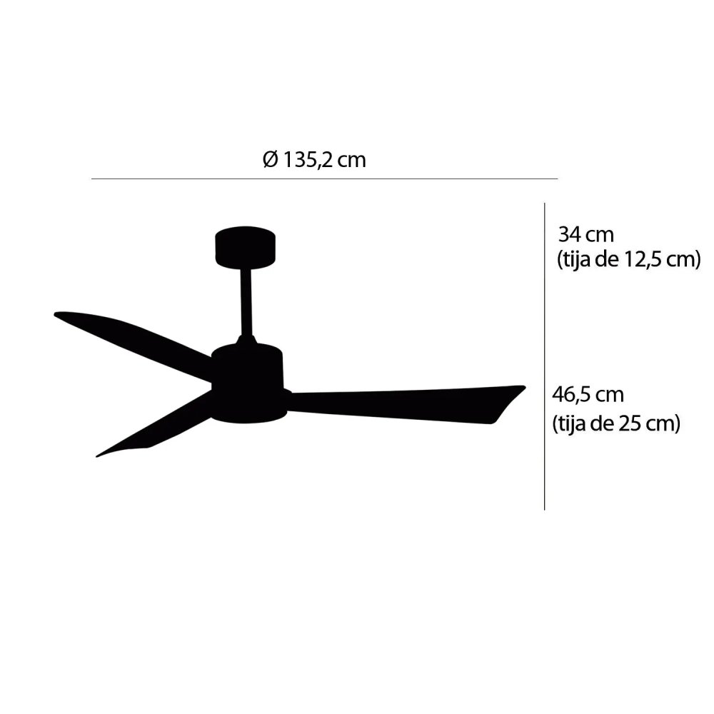 ventilateur led 18 w 3 pales airevo noir | UKUKHOME