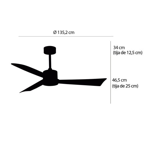 ventilateur led 18 w 3 pales airevo noir | UKUKHOME