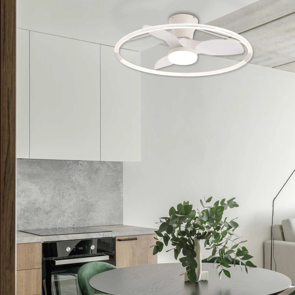 ventilateur 3 pales abs led 40 w orbix blanc | UKUKHOME