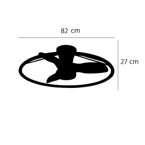 ventilateur 3 pales abs led 40 w orbix blanc | UKUKHOME