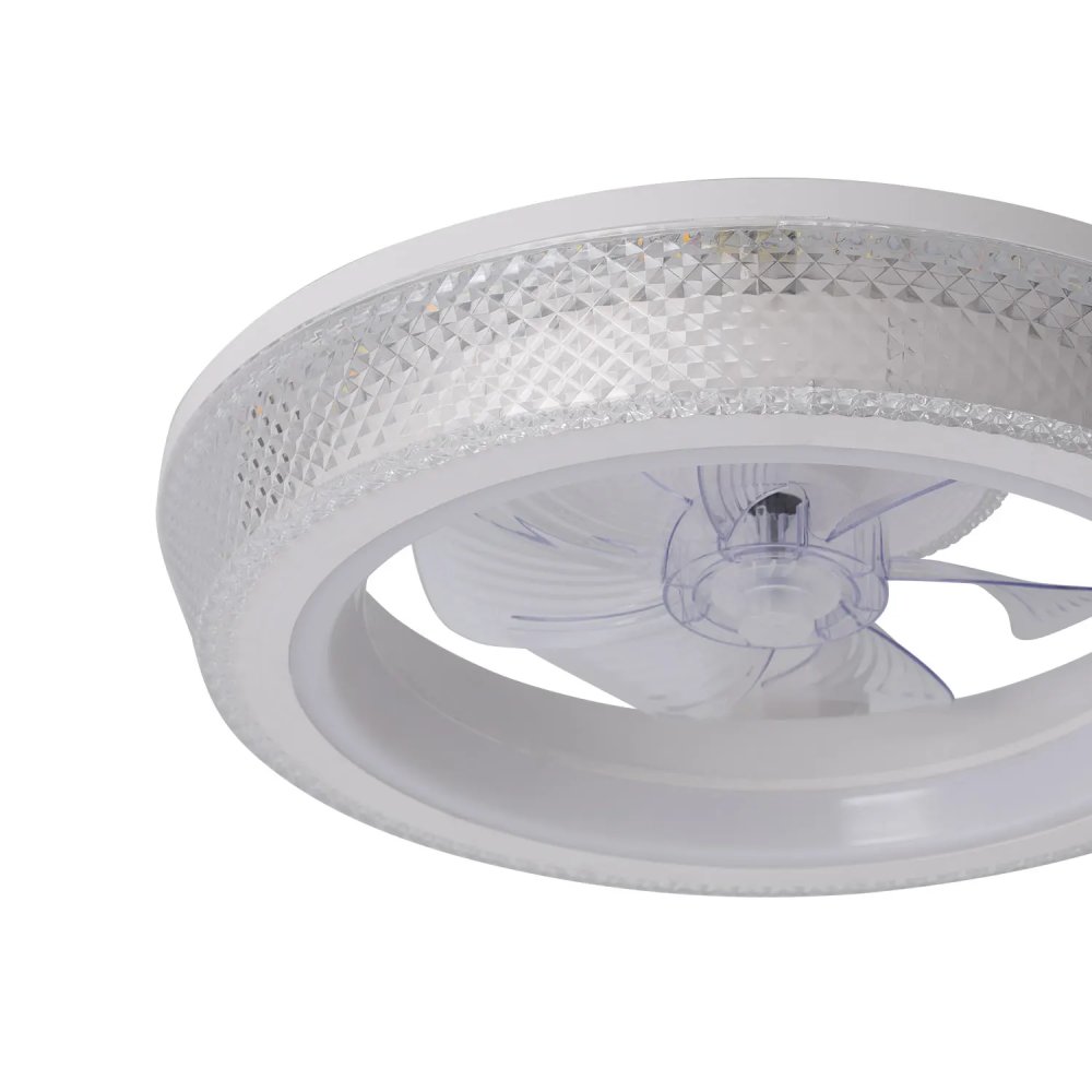 ventilateur 5 pales abs led 48 w blanc auralis | UKUKHOME