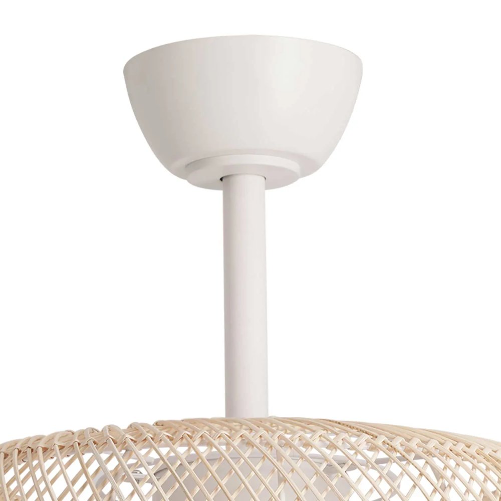 VENTILATEUR 3 PALES LED 18W OKARI ROTIN NATUREL