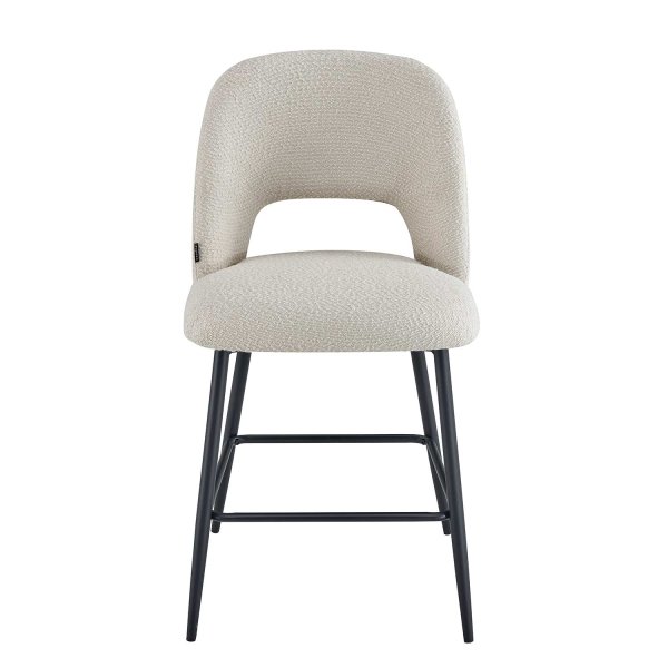 Tabouret Nanna Black sable et noir, design moderne avec assise rembourrée 2