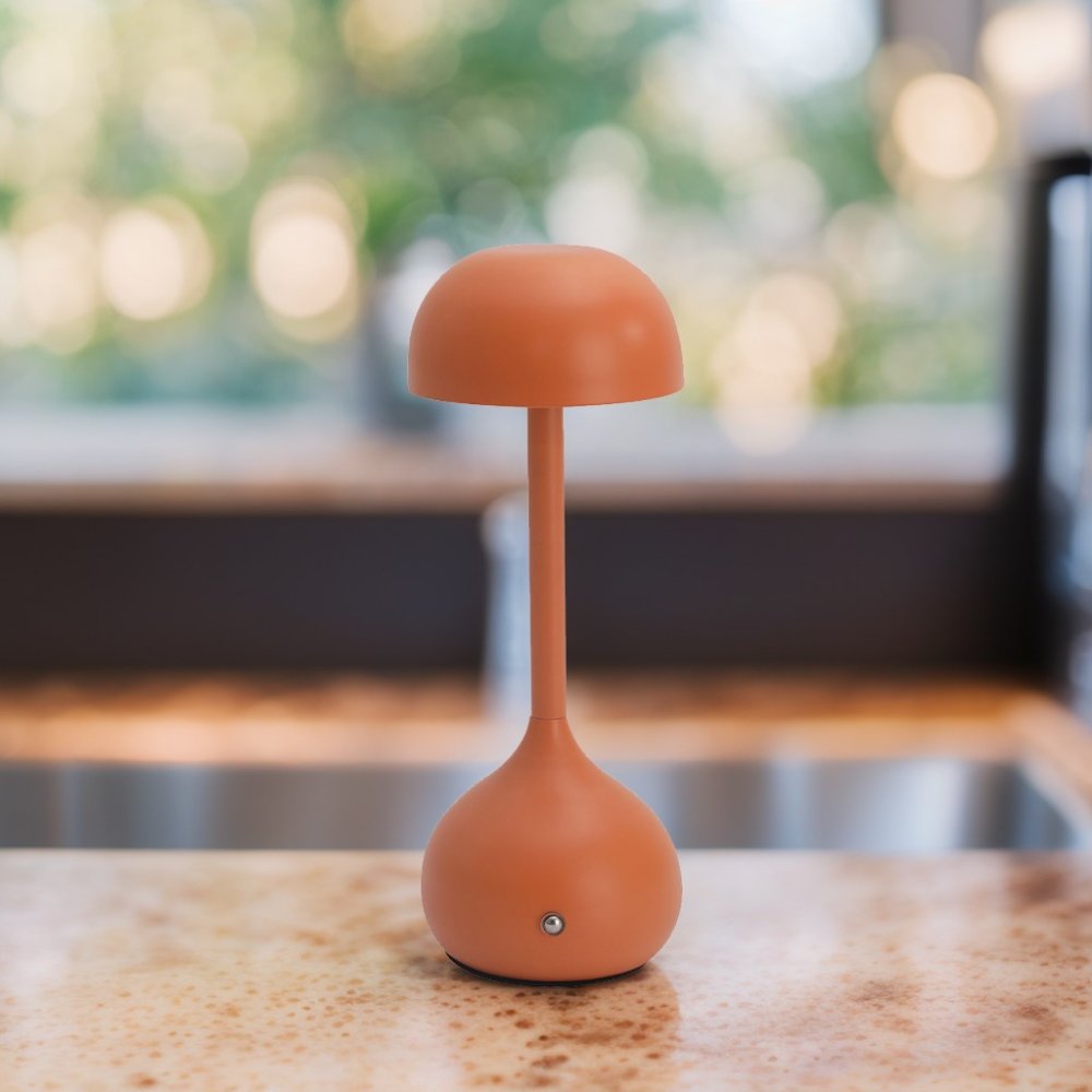 Lampe de table rechargeable Oyu terracotta, portable avec lumière LED chaleureuse