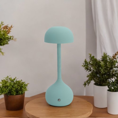 Lampe de table rechargeable Oyu aigue-marine, portable avec lumière LED
