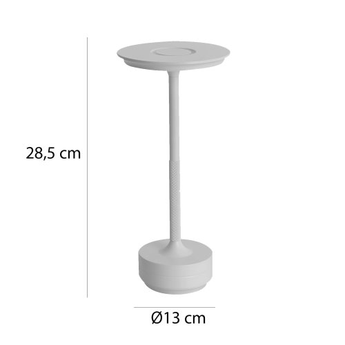 Lampe de Table LED DEVI Blanche | Portable, Rechargeable & Tactile