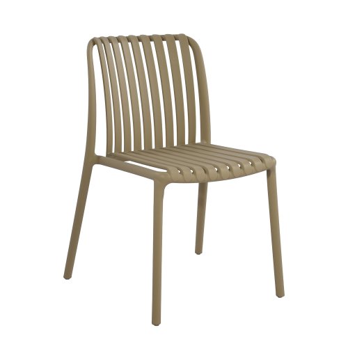 Chaise Maracay coloris sable, design polyvalent avec tapisserie douce et chaleureuse