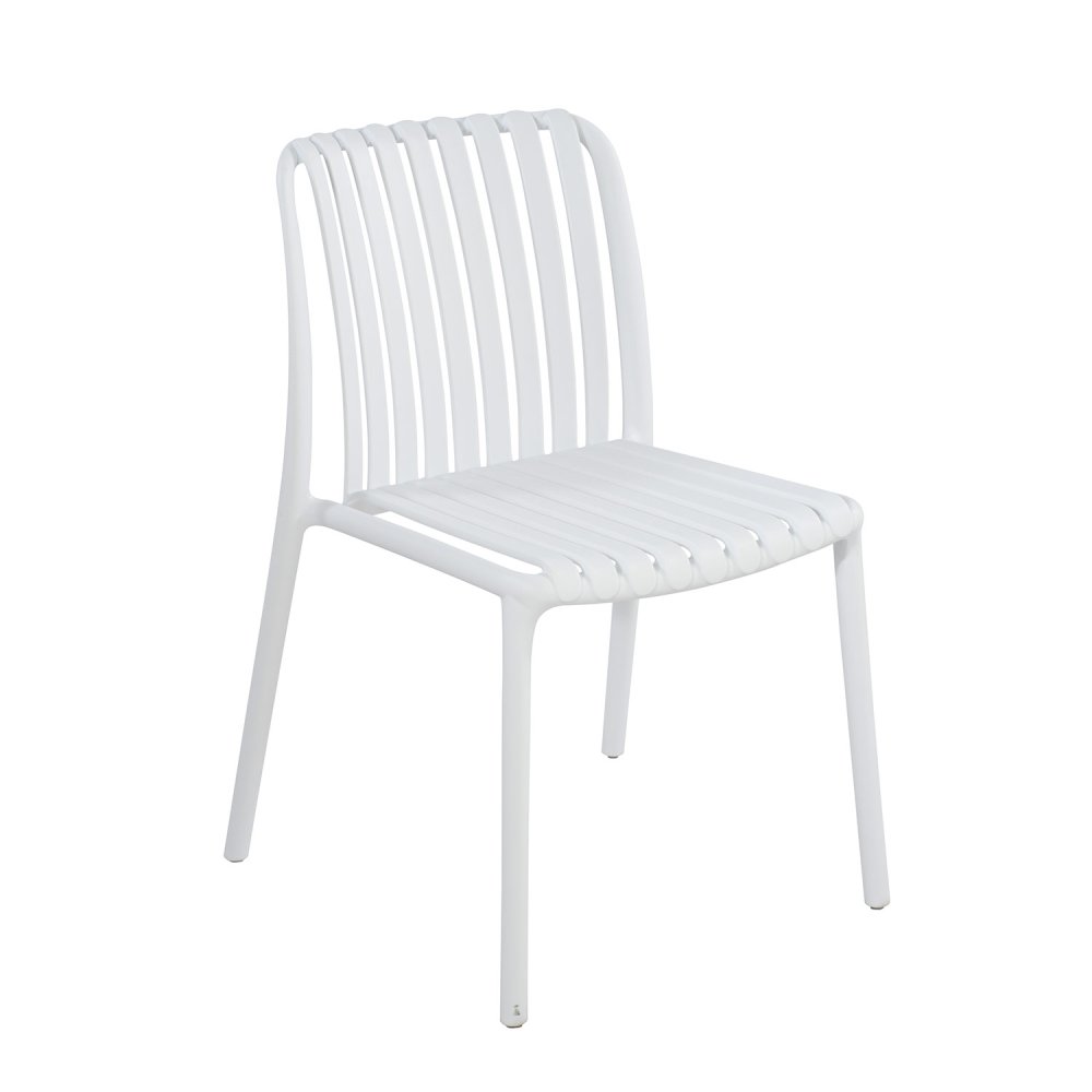 Chaise Maracay blanche, design moderne avec structure légère et assise confortable