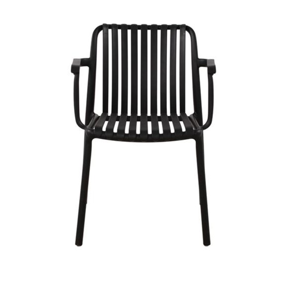 Chaise Maracay avec accoudoirs noire, assise rembourrée et accoudoirs intégrés 2