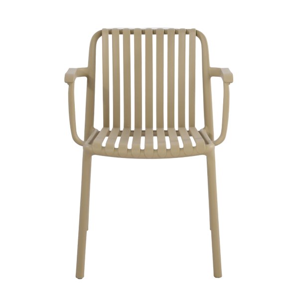 Chaise Maracay avec accoudoirs coloris sable, design ergonomique et confortable 2