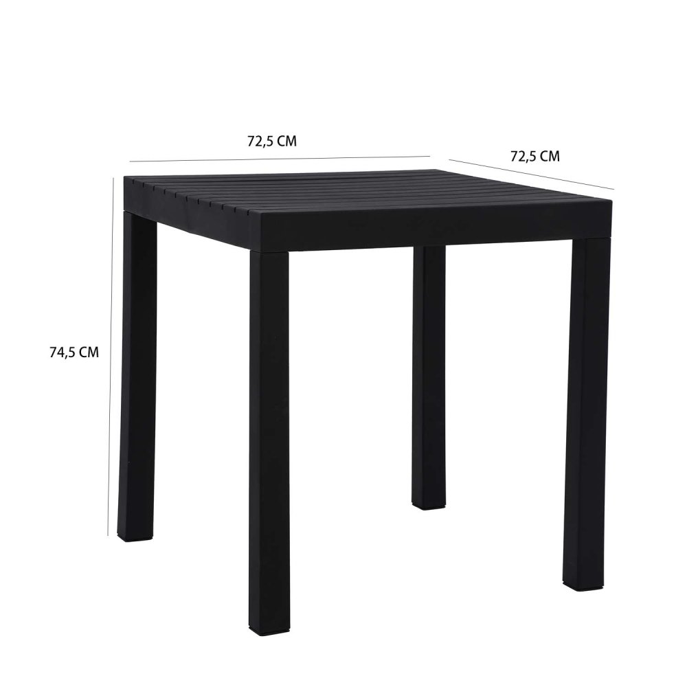 Table de Jardin Carrée Noire Nagari - Design Moderne - UKUKHOME.com