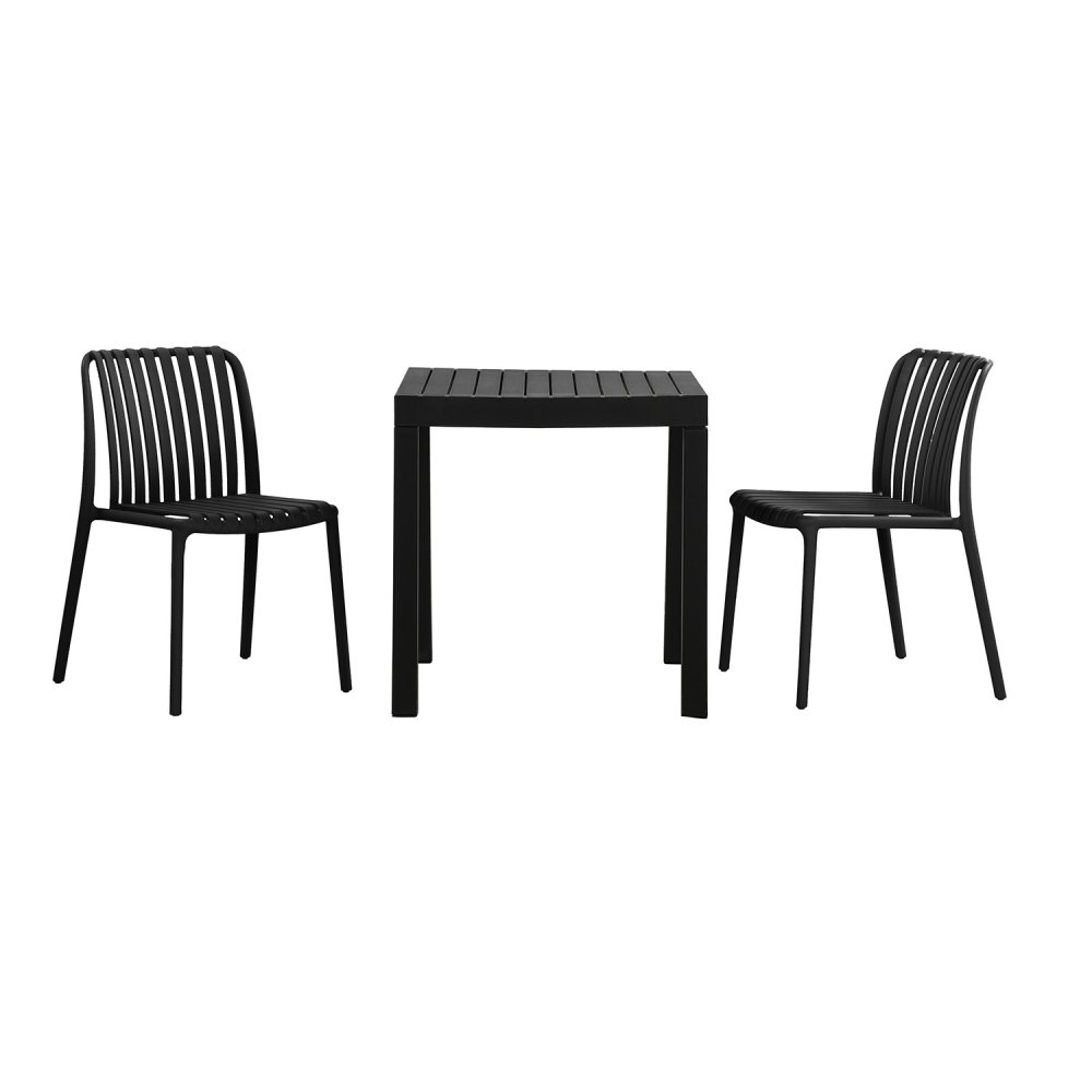 Table de Jardin Carrée Noire Nagari - Design Moderne - UKUKHOME.com