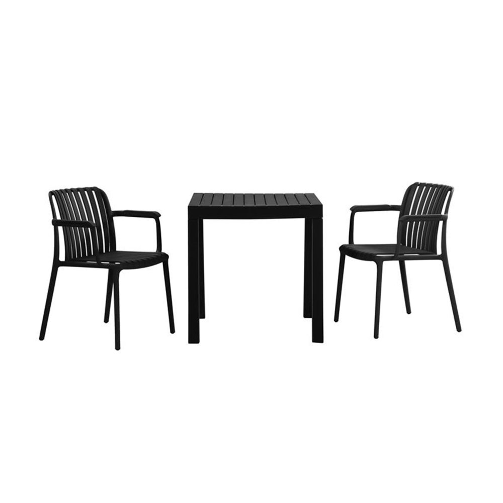Table de Jardin Carrée Noire Nagari - Design Moderne - UKUKHOME.com