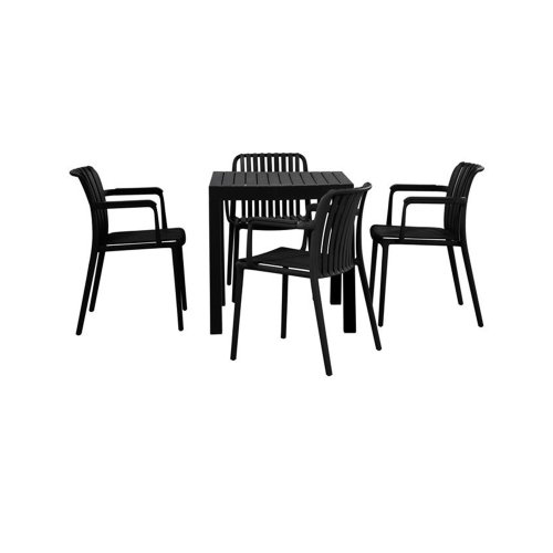 Table de Jardin Carrée Noire Nagari - Design Moderne - UKUKHOME.com