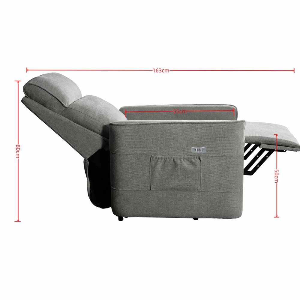 Fauteuil Relax Électrique Power Lift Gris - Achat UKUKHOME.com
