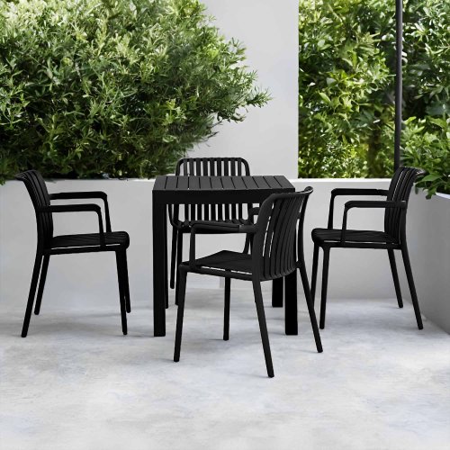 Chaise Noire Maracay Accoudoirs - Intérieur/Extérieur - UKUKHOME.com